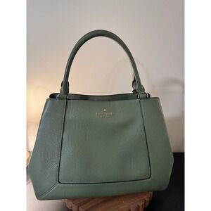 Kate Spade Lena Pebbled Leather Medium Satchel Bag in Romaine